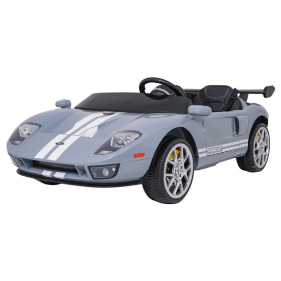 JOKO Elektrické autíčko Ford GT 4x100W, penové kolesá, kožené Dvojmiestne sedadlo,  Nosnosť 59kg, FM rádio, sivé