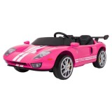 JOKO Elektrické autíčko Ford GT 4x100W, penové kolesá, kožené Dvojmiestne sedadlo,  Nosnosť 59kg, FM rádio, ružové