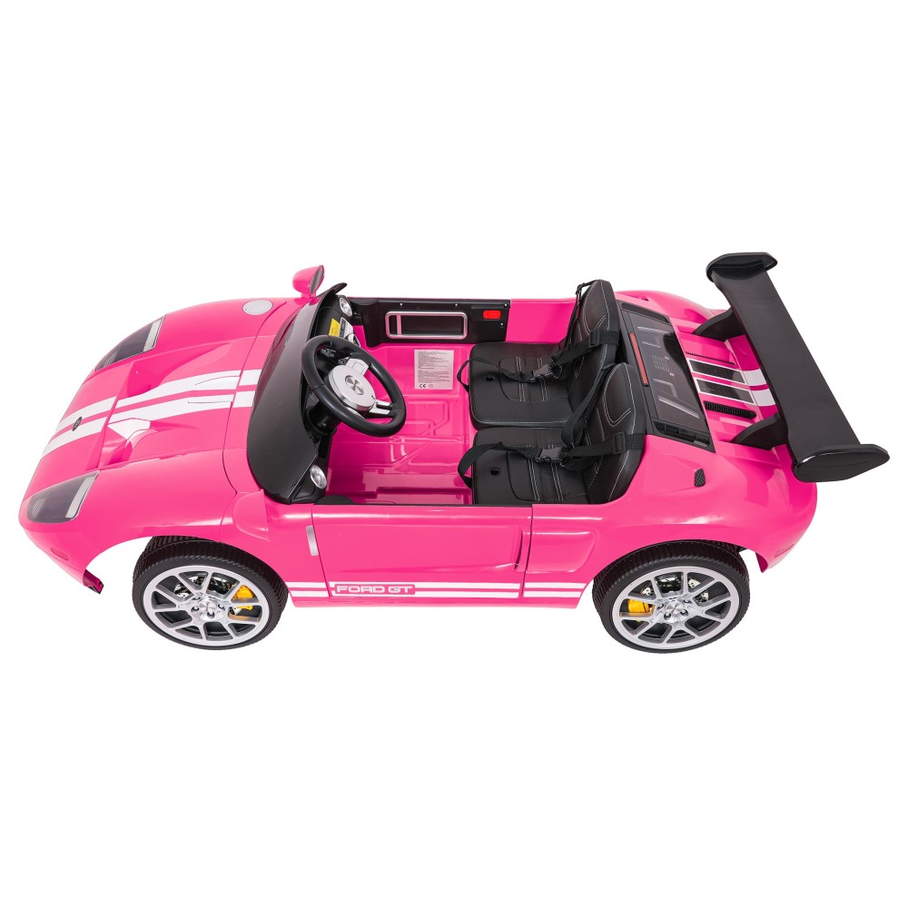 JOKO Elektrické autíčko Ford GT 4x100W, penové kolesá, kožené Dvojmiestne sedadlo,  Nosnosť 59kg, FM rádio, ružové