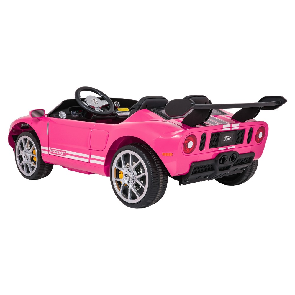 JOKO Elektrické autíčko Ford GT 4x100W, penové kolesá, kožené Dvojmiestne sedadlo,  Nosnosť 59kg, FM rádio, ružové