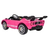 JOKO Elektrické autíčko Ford GT 4x100W, penové kolesá, kožené Dvojmiestne sedadlo,  Nosnosť 59kg, FM rádio, ružové