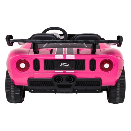 JOKO Elektrické autíčko Ford GT 4x100W, penové kolesá, kožené Dvojmiestne sedadlo,  Nosnosť 59kg, FM rádio, ružové