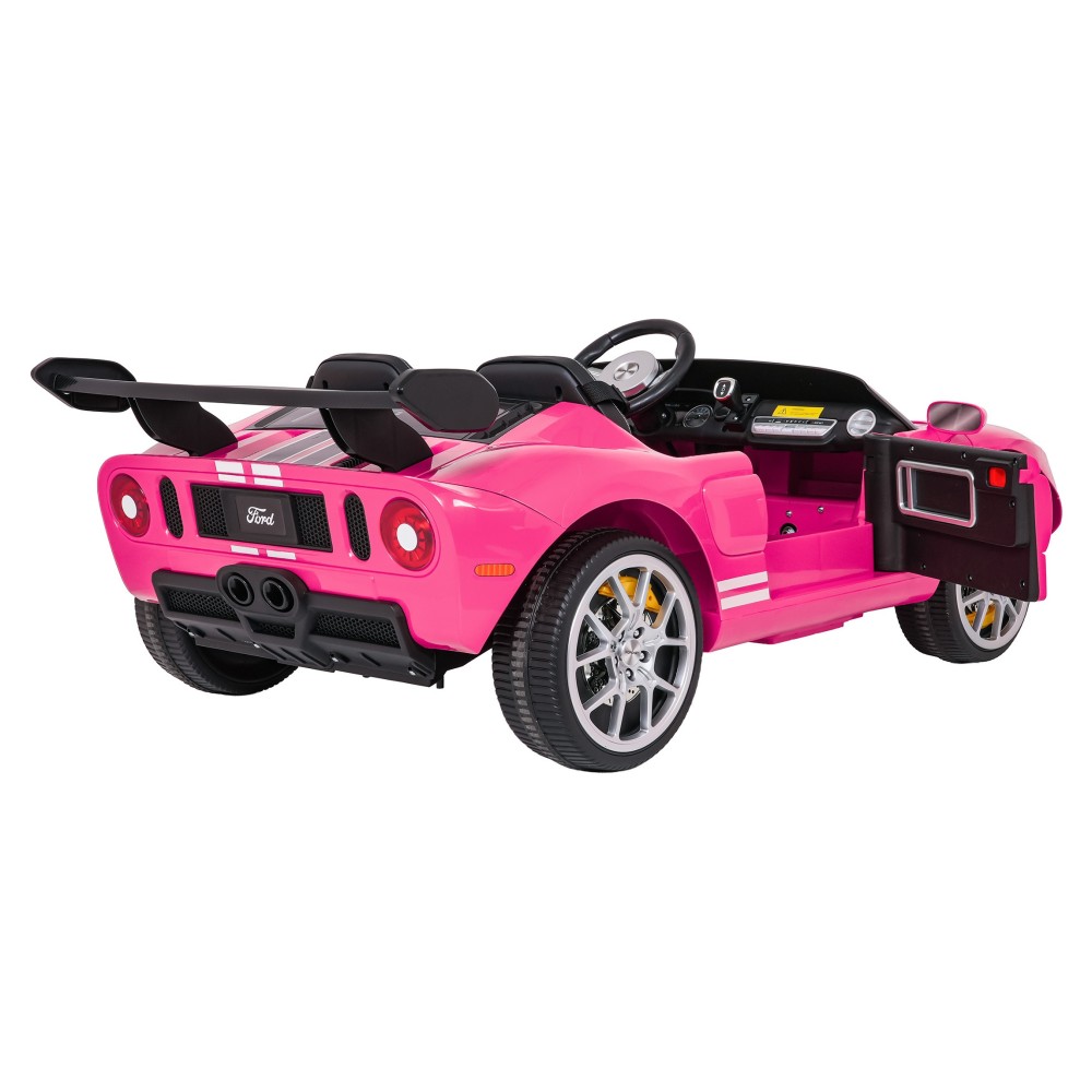 JOKO Elektrické autíčko Ford GT 4x100W, penové kolesá, kožené Dvojmiestne sedadlo,  Nosnosť 59kg, FM rádio, ružové