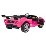 JOKO Elektrické autíčko Ford GT 4x100W, penové kolesá, kožené Dvojmiestne sedadlo,  Nosnosť 59kg, FM rádio, ružové