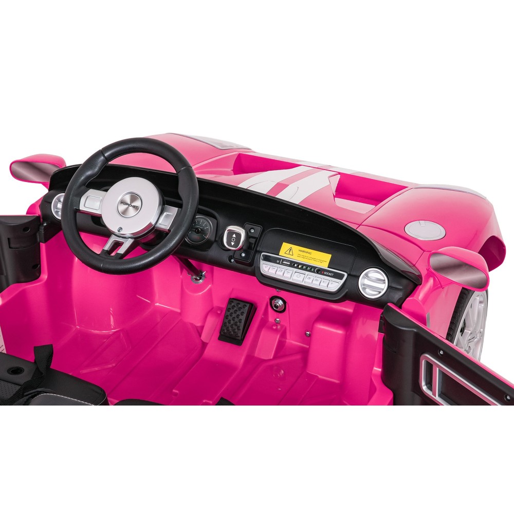 JOKO Elektrické autíčko Ford GT 4x100W, penové kolesá, kožené Dvojmiestne sedadlo,  Nosnosť 59kg, FM rádio, ružové