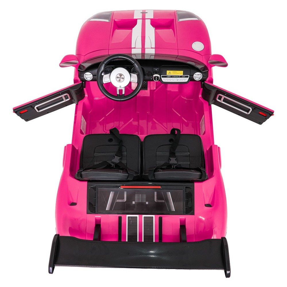 JOKO Elektrické autíčko Ford GT 4x100W, penové kolesá, kožené Dvojmiestne sedadlo,  Nosnosť 59kg, FM rádio, ružové