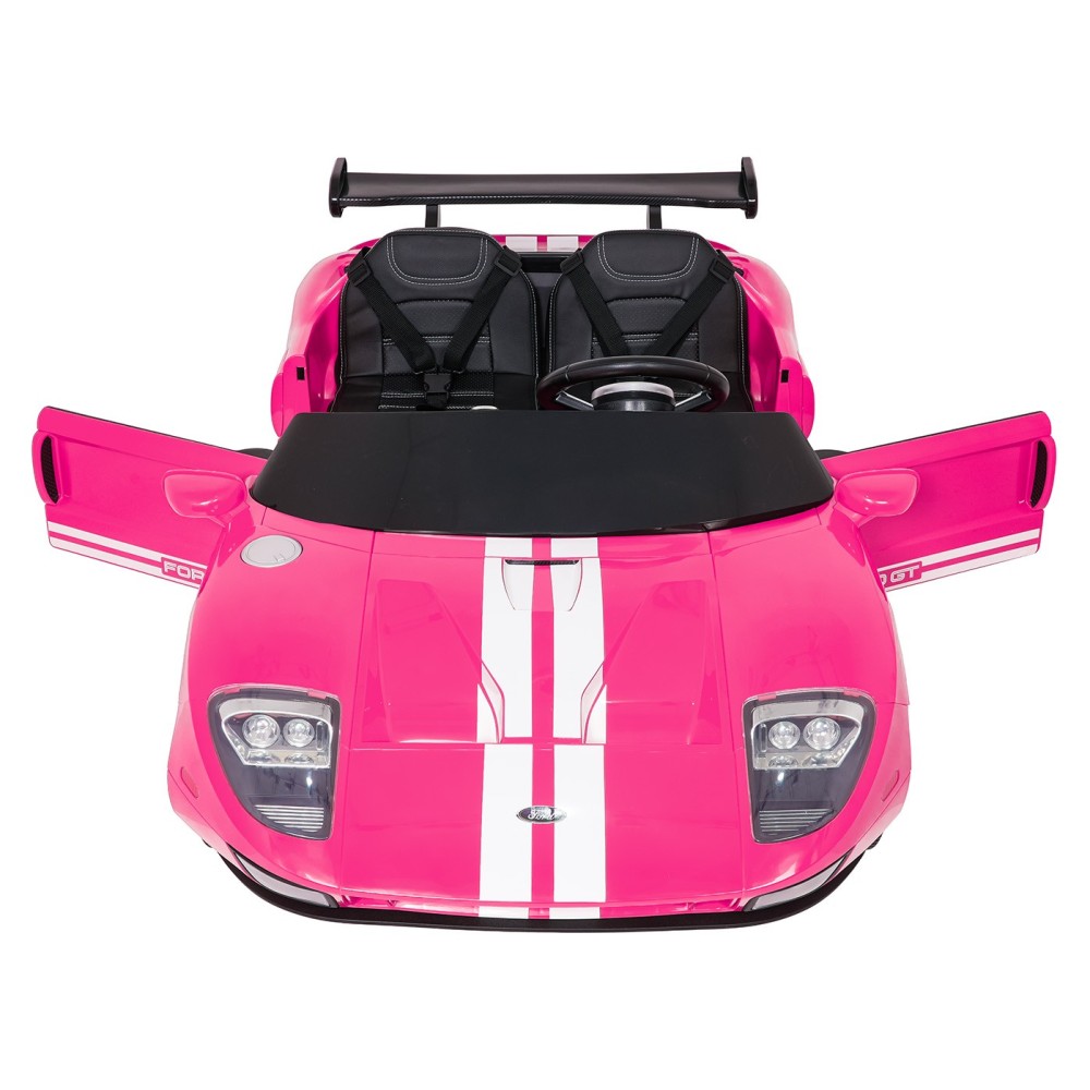 JOKO Elektrické autíčko Ford GT 4x100W, penové kolesá, kožené Dvojmiestne sedadlo,  Nosnosť 59kg, FM rádio, ružové