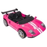 JOKO Elektrické autíčko Ford GT 4x100W, penové kolesá, kožené Dvojmiestne sedadlo,  Nosnosť 59kg, FM rádio, ružové