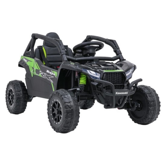 JOKO Elektrické autíčko Buggy Kawasaki TERYX KRX1000 4x4, penové kolesá, kožené sedadlo, čierne