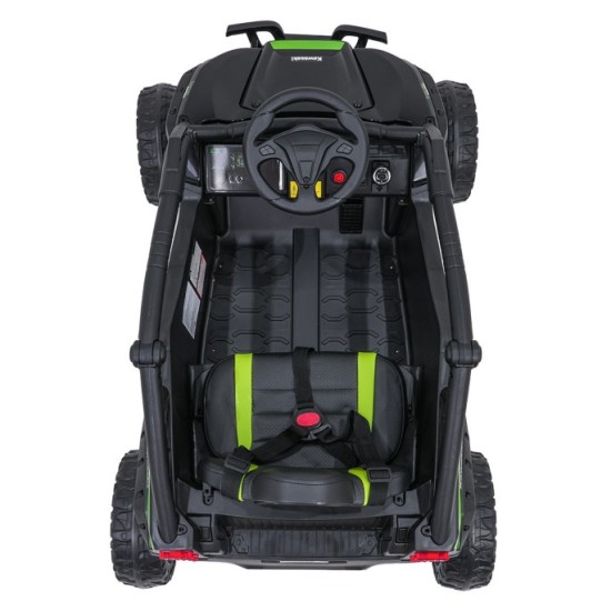 JOKO Elektrické autíčko Buggy Kawasaki TERYX KRX1000 4x4, penové kolesá, kožené sedadlo, čierne