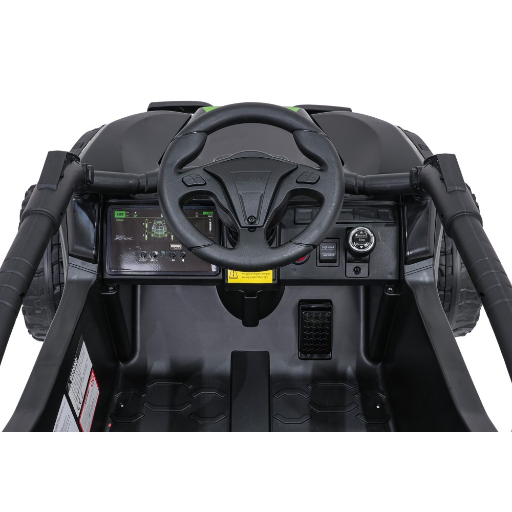 JOKO Elektrické autíčko Buggy Kawasaki TERYX KRX1000 4x4, penové kolesá, kožené sedadlo, čierne