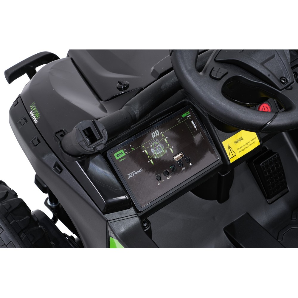 JOKO Elektrické autíčko Buggy Kawasaki TERYX KRX1000 4x4, penové kolesá, kožené sedadlo, čierne