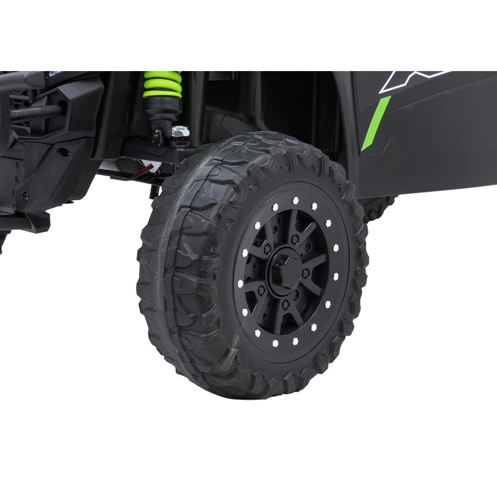 JOKO Elektrické autíčko Buggy Kawasaki TERYX KRX1000 4x4, penové kolesá, kožené sedadlo, čierne