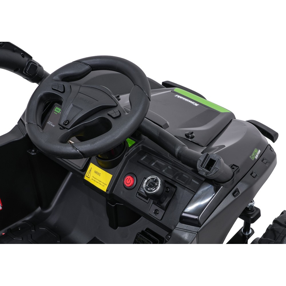 JOKO Elektrické autíčko Buggy Kawasaki TERYX KRX1000 4x4, penové kolesá, kožené sedadlo, čierne