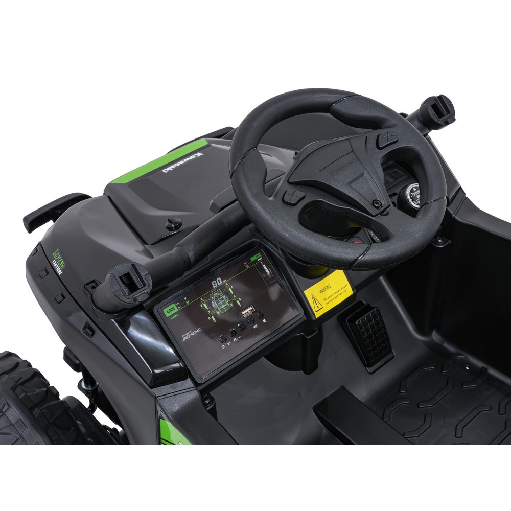JOKO Elektrické autíčko Buggy Kawasaki TERYX KRX1000 4x4, penové kolesá, kožené sedadlo, čierne