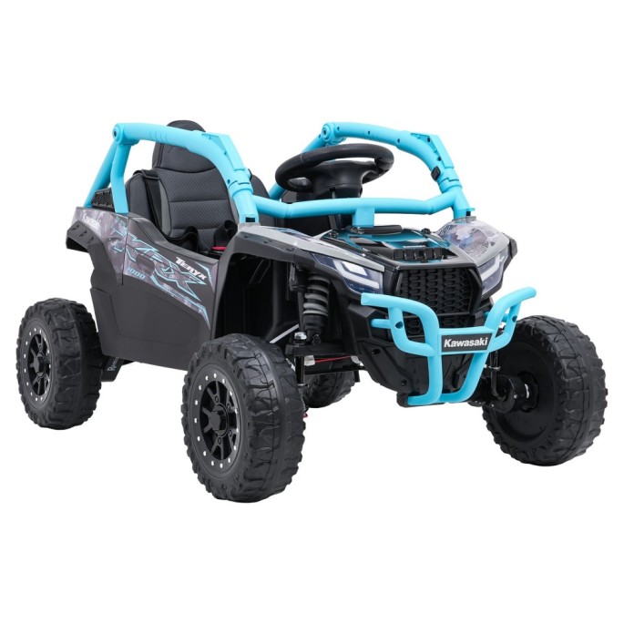 JOKO Elektrické autíčko Buggy Kawasaki TERYX KRX1000 4x4, penové kolesá, kožené sedadlo, modré