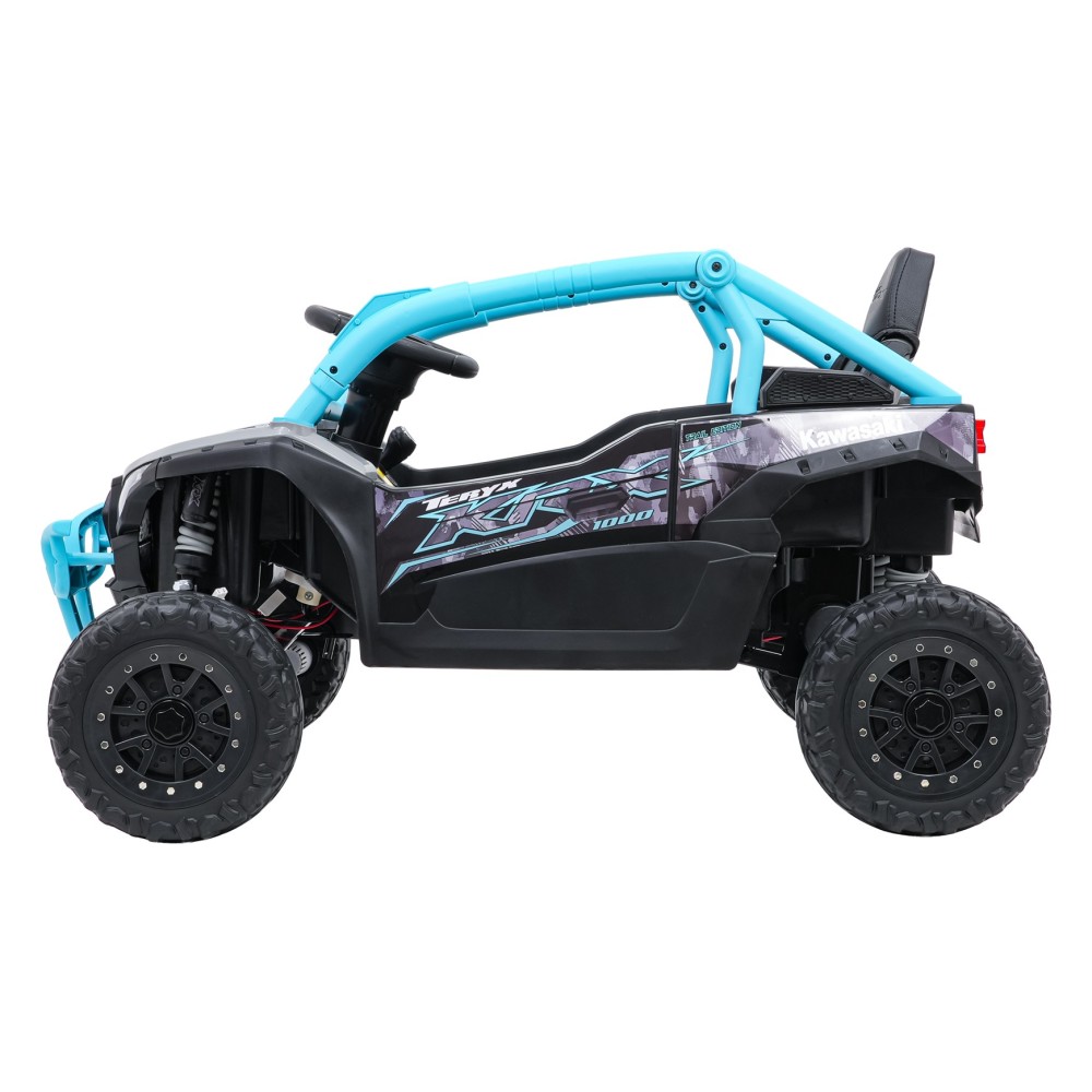 JOKO Elektrické autíčko Buggy Kawasaki TERYX KRX1000 4x4, penové kolesá, kožené sedadlo, modré