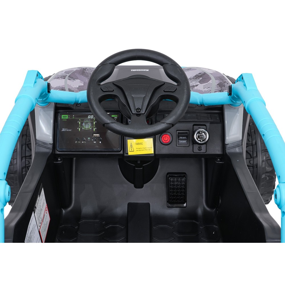 JOKO Elektrické autíčko Buggy Kawasaki TERYX KRX1000 4x4, penové kolesá, kožené sedadlo, modré