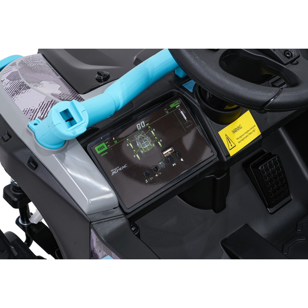 JOKO Elektrické autíčko Buggy Kawasaki TERYX KRX1000 4x4, penové kolesá, kožené sedadlo, modré