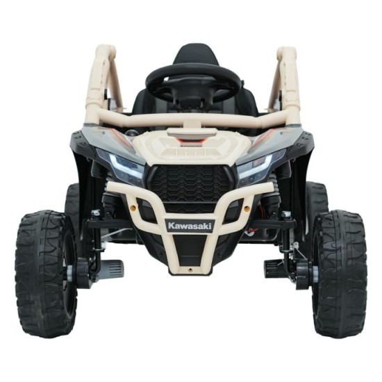 JOKO Elektrické autíčko Buggy Kawasaki TERYX KRX1000, penové kolesá, kožené sedadlo, béžové
