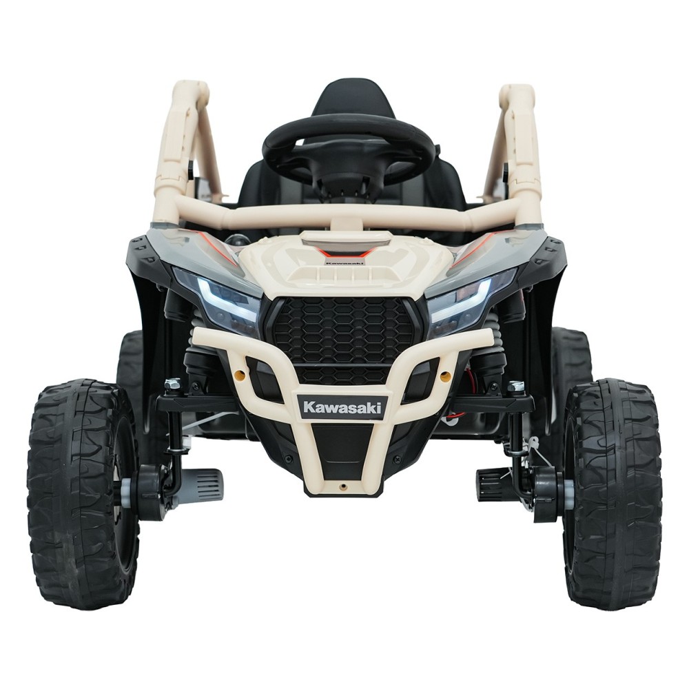 JOKO Elektrické autíčko Buggy Kawasaki TERYX KRX1000, penové kolesá, kožené sedadlo, béžové