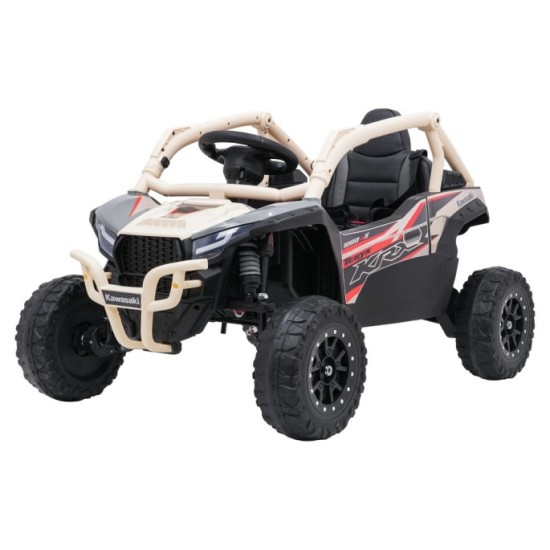 JOKO Elektrické autíčko Buggy Kawasaki TERYX KRX1000, penové kolesá, kožené sedadlo, béžové
