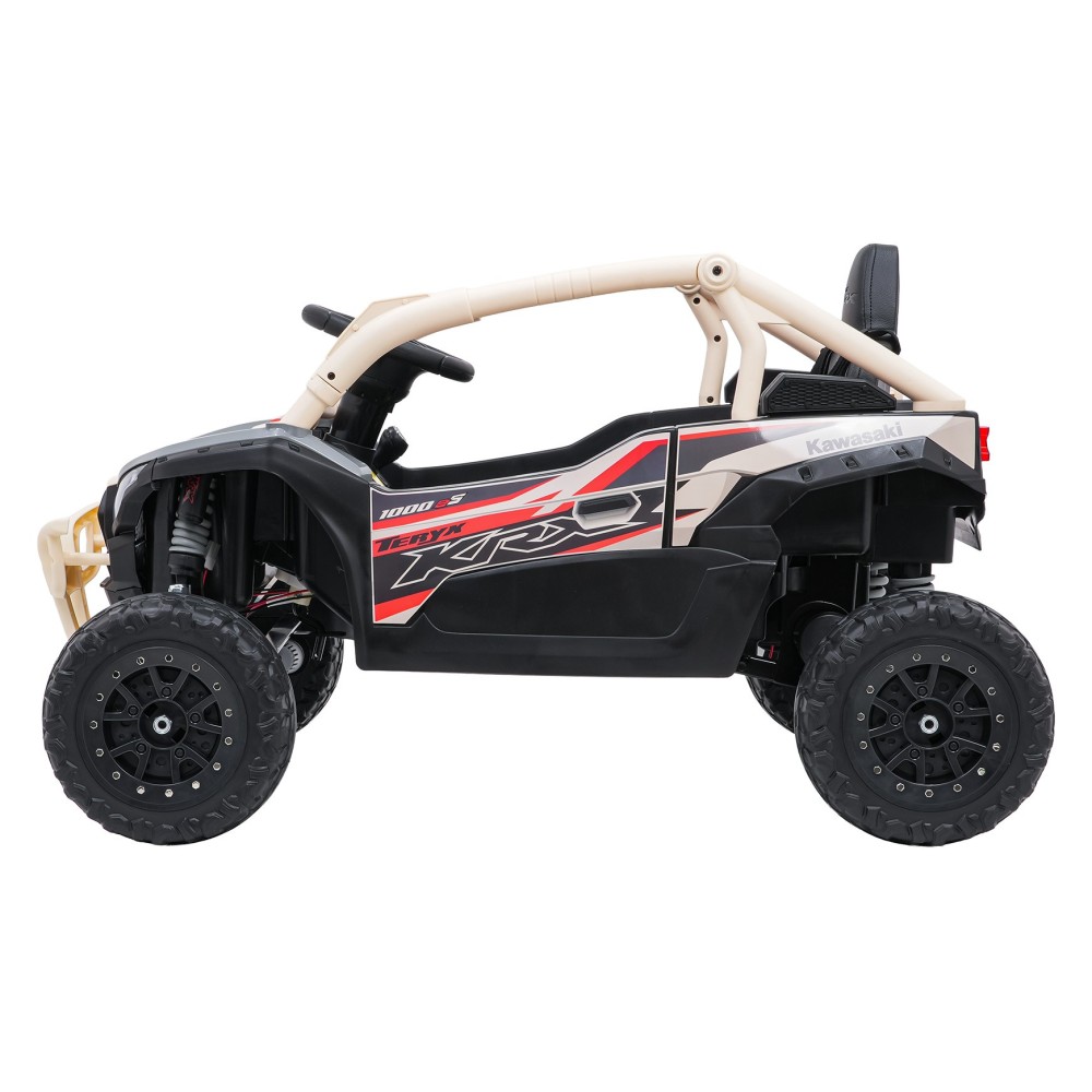 JOKO Elektrické autíčko Buggy Kawasaki TERYX KRX1000, penové kolesá, kožené sedadlo, béžové