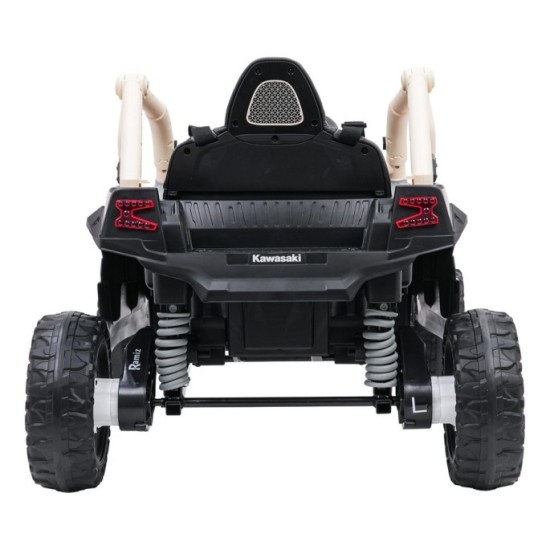 JOKO Elektrické autíčko Buggy Kawasaki TERYX KRX1000, penové kolesá, kožené sedadlo, béžové