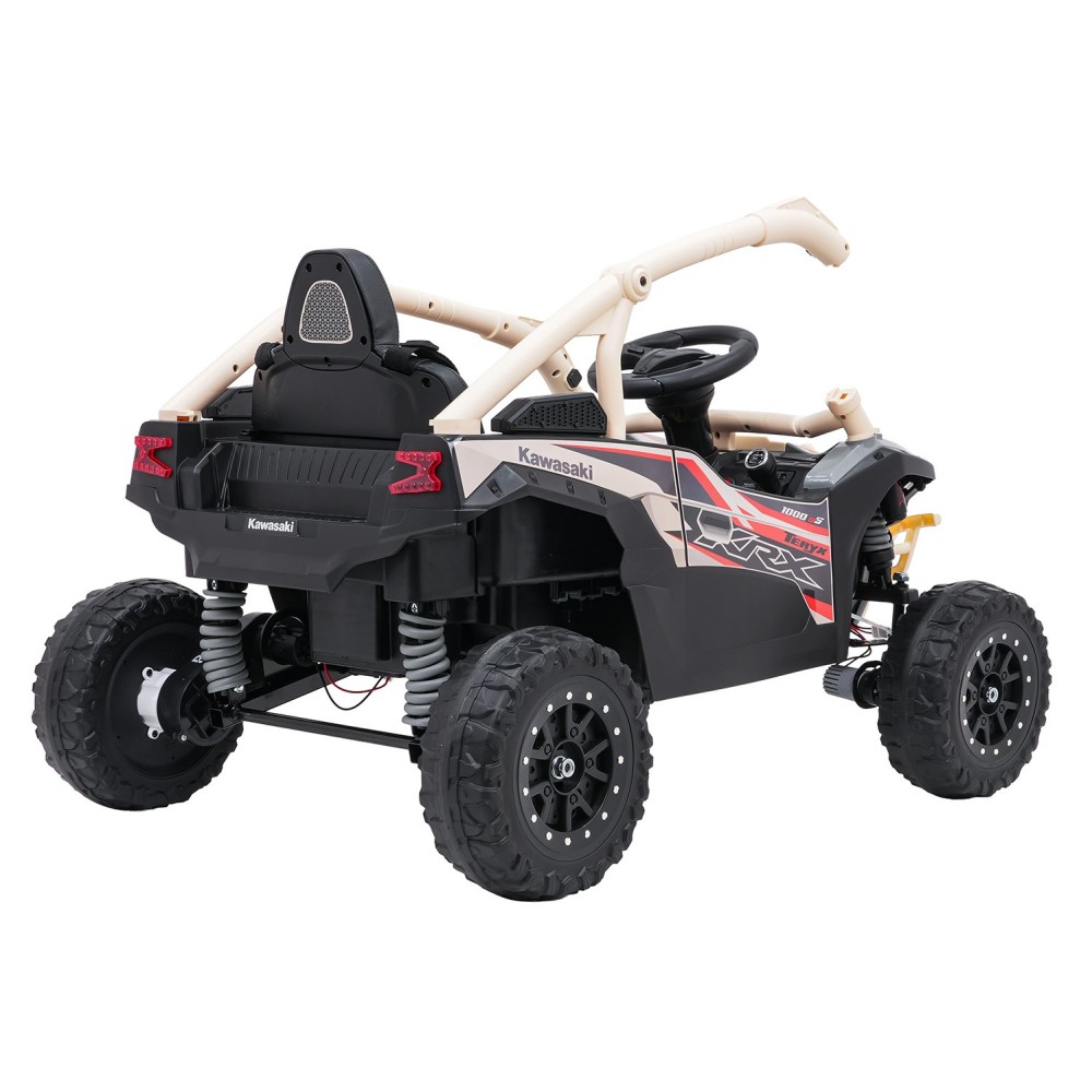 JOKO Elektrické autíčko Buggy Kawasaki TERYX KRX1000, penové kolesá, kožené sedadlo, béžové