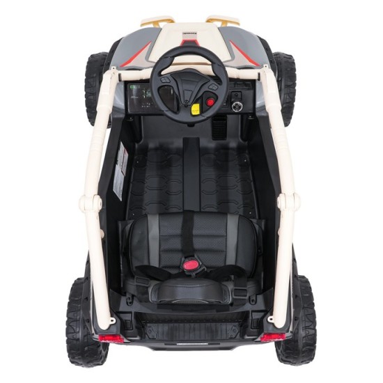 JOKO Elektrické autíčko Buggy Kawasaki TERYX KRX1000, penové kolesá, kožené sedadlo, béžové
