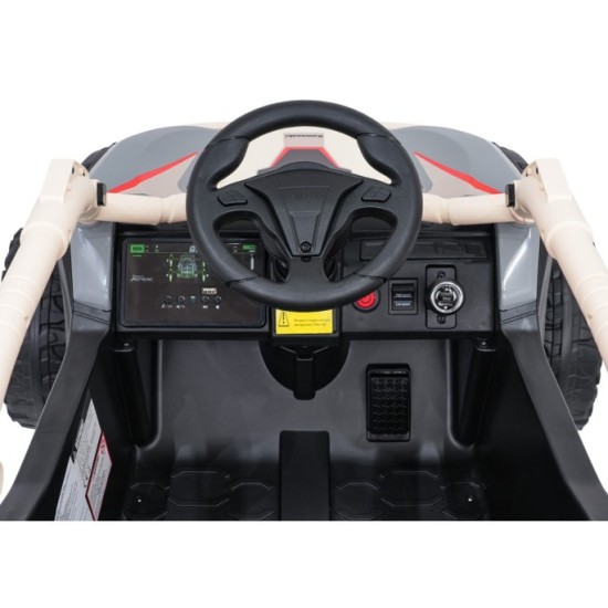 JOKO Elektrické autíčko Buggy Kawasaki TERYX KRX1000, penové kolesá, kožené sedadlo, béžové