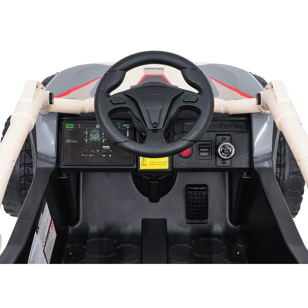 JOKO Elektrické autíčko Buggy Kawasaki TERYX KRX1000, penové kolesá, kožené sedadlo, béžové