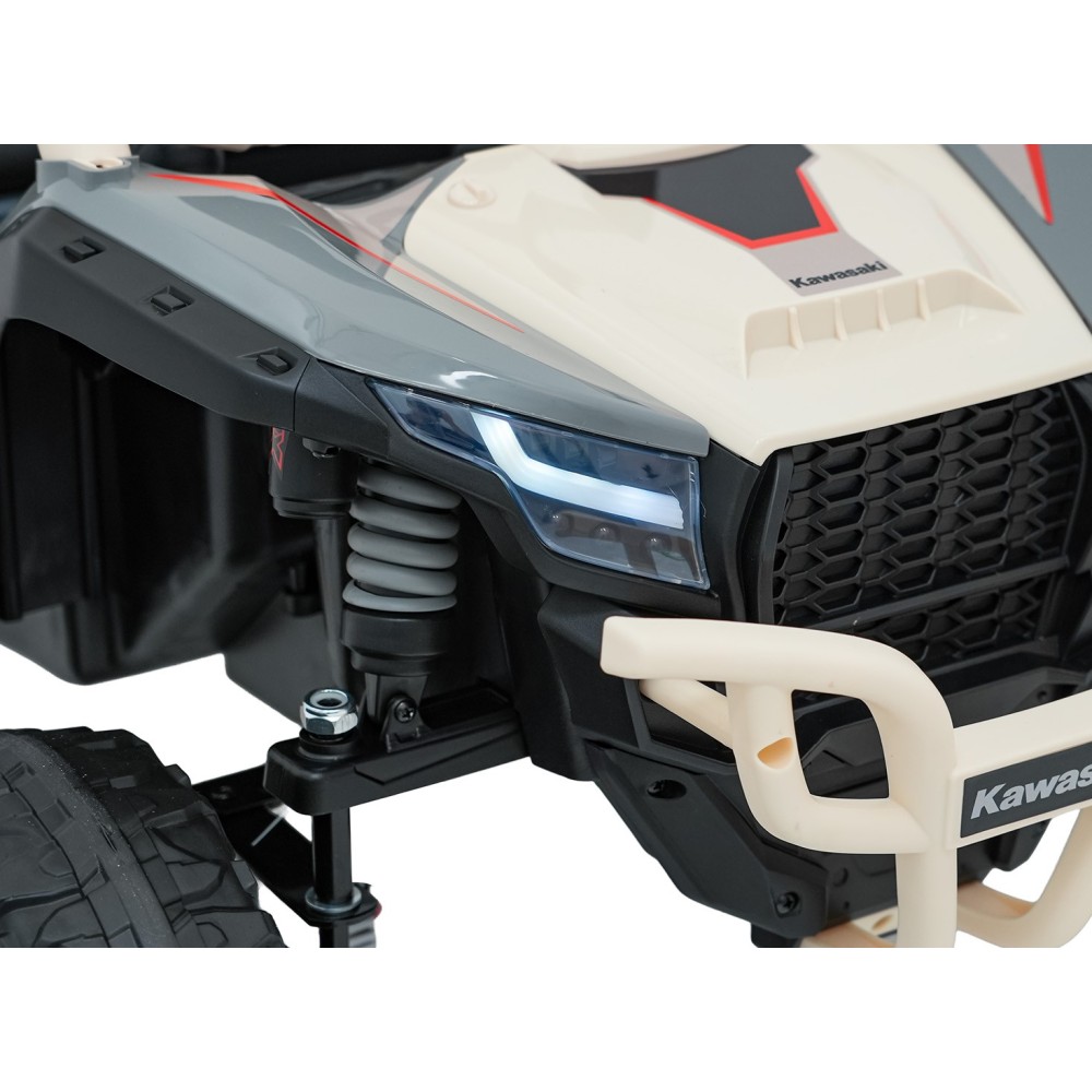 JOKO Elektrické autíčko Buggy Kawasaki TERYX KRX1000, penové kolesá, kožené sedadlo, béžové