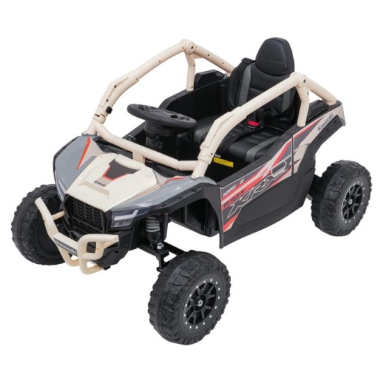 JOKO Elektrické autíčko Buggy Kawasaki TERYX KRX1000, penové kolesá, kožené sedadlo, béžové