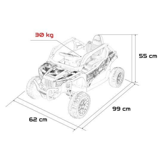 JOKO Elektrické autíčko Buggy Kawasaki TERYX KRX1000, penové kolesá, kožené sedadlo, béžové
