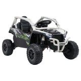 JOKO Elektrické autíčko Buggy Kawasaki TERYX KRX1000 4x4, penové kolesá, kožené sedadlo, sivé