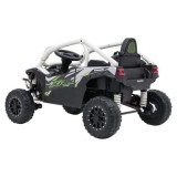 JOKO Elektrické autíčko Buggy Kawasaki TERYX KRX1000 4x4, penové kolesá, kožené sedadlo, sivé