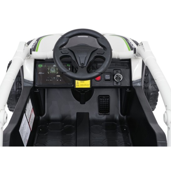 JOKO Elektrické autíčko Buggy Kawasaki TERYX KRX1000 4x4, penové kolesá, kožené sedadlo, sivé