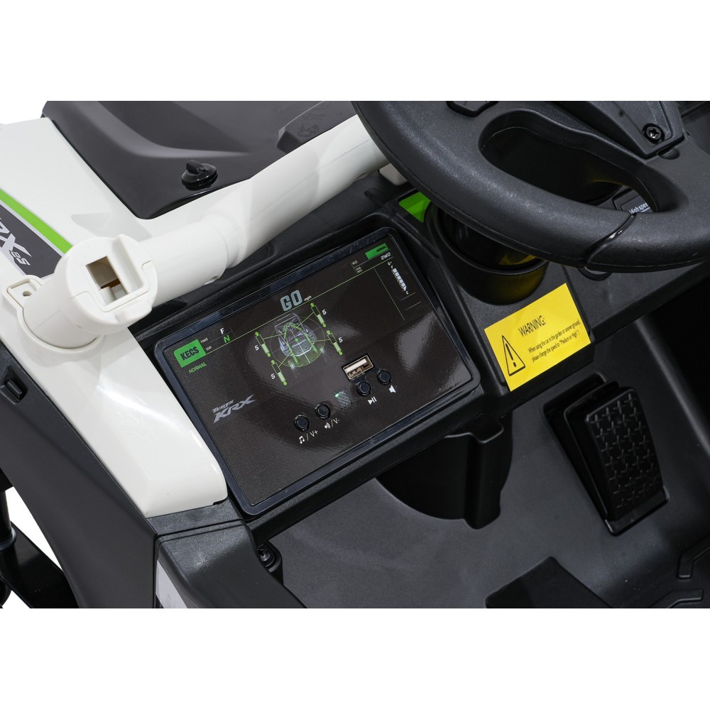 JOKO Elektrické autíčko Buggy Kawasaki TERYX KRX1000 4x4, penové kolesá, kožené sedadlo, sivé