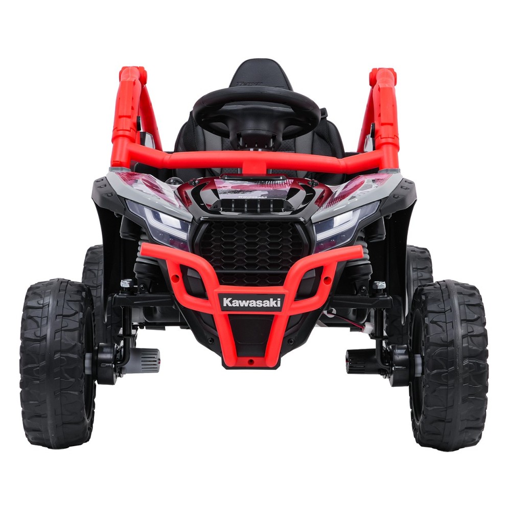 JOKO Elektrické autíčko Buggy Kawasaki TERYX KRX1000 4x4, penové kolesá, kožené sedadlo, červené