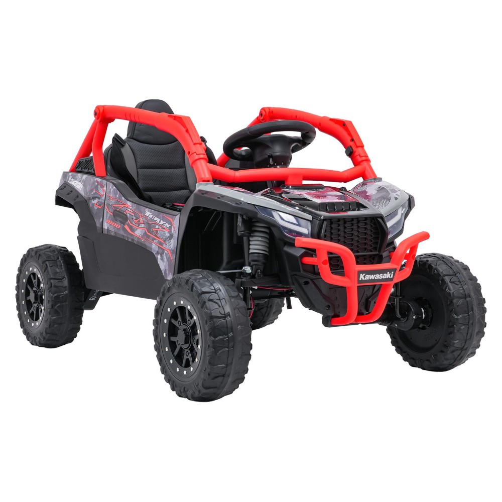 JOKO Elektrické autíčko Buggy Kawasaki TERYX KRX1000 4x4, penové kolesá, kožené sedadlo, červené
