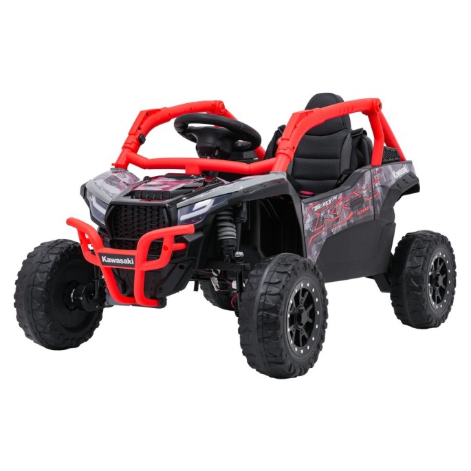 JOKO Elektrické autíčko Buggy Kawasaki TERYX KRX1000 4x4, penové kolesá, kožené sedadlo, červené