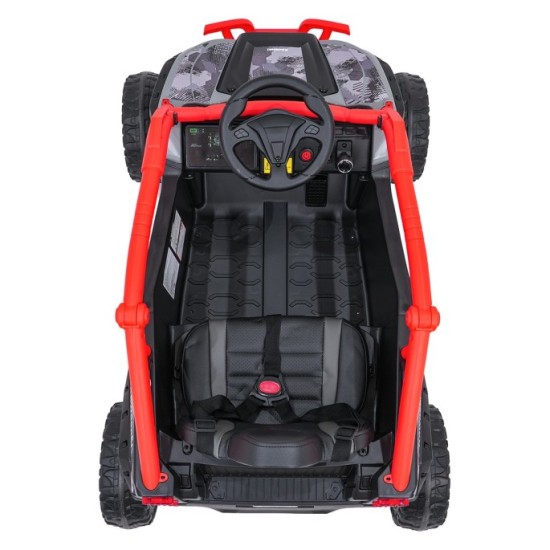 JOKO Elektrické autíčko Buggy Kawasaki TERYX KRX1000 4x4, penové kolesá, kožené sedadlo, červené