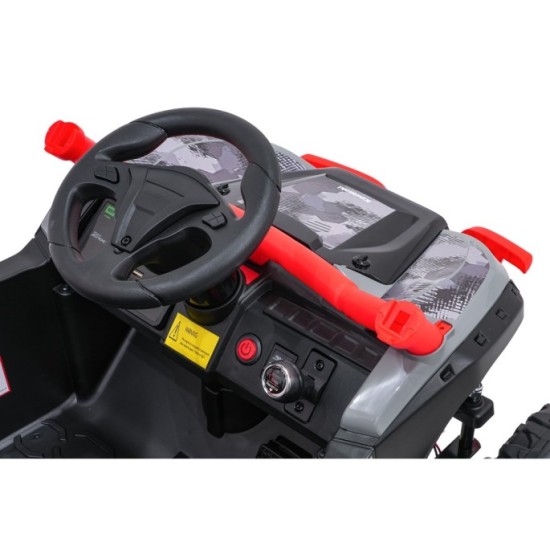 JOKO Elektrické autíčko Buggy Kawasaki TERYX KRX1000 4x4, penové kolesá, kožené sedadlo, červené