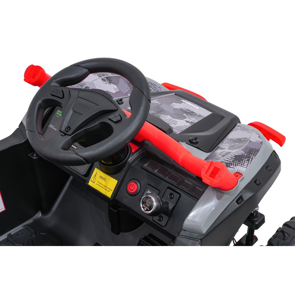 JOKO Elektrické autíčko Buggy Kawasaki TERYX KRX1000 4x4, penové kolesá, kožené sedadlo, červené