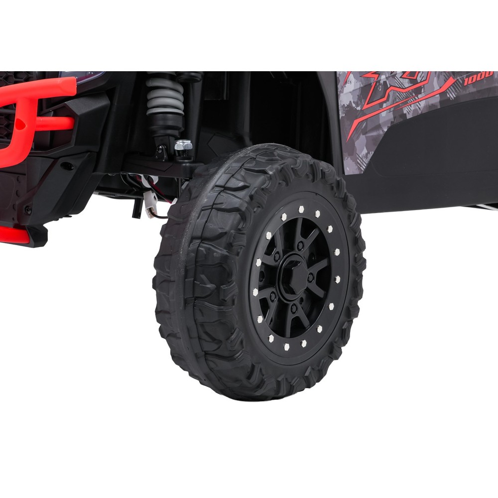 JOKO Elektrické autíčko Buggy Kawasaki TERYX KRX1000 4x4, penové kolesá, kožené sedadlo, červené