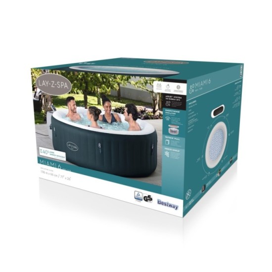 Bestway Vírivka MIAMI Jacuzzi AirJet pre 6 osôb, modrá