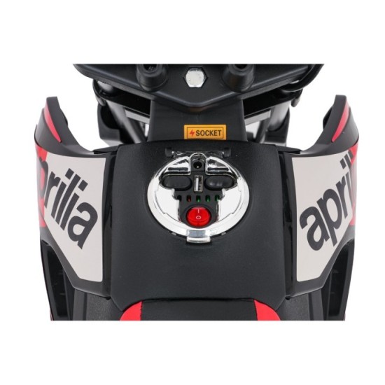 JOKO Elektrická Motorka Aprilia RX, penové kolesá, kožené sedadlo, červená