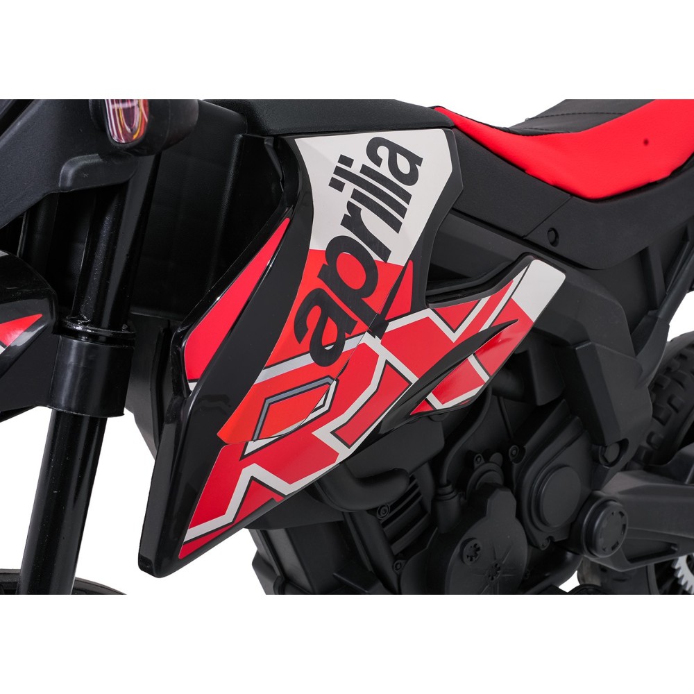 JOKO Elektrická Motorka Aprilia RX, penové kolesá, kožené sedadlo, červená