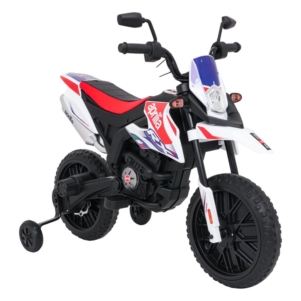 JOKO Elektrická Motorka Aprilia RX, kožené sedadlo, penové kolesá, biela